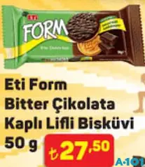 ETİ FORM BİTTER ÇİKOLATA KAPLI LİFLİ BİSKÜVİ 50 G